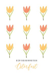 Christliche Osterkarte gelbe Tulpen