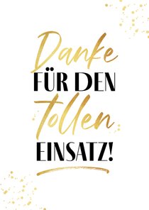 Dankeskarte 'Einsatz' Goldlook