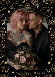 Dankeskarte Hochzeit Tattoo Astrologie mit Foto