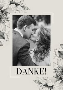 Dankeskarte Hochzeit Vintage Blumen