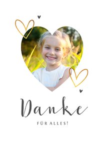 Dankeskarte mit Foto in Herz