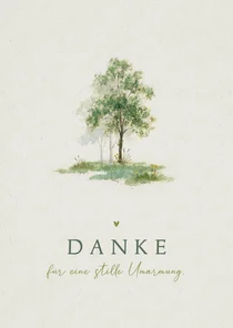 Dankeskarte Trauerkarte Baum Friedwald Aquarell