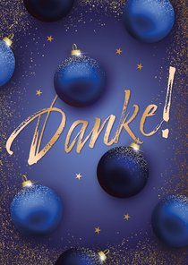 Dankeskarte zu Weihnachten für Mitarbeiter Weihnachtskugeln