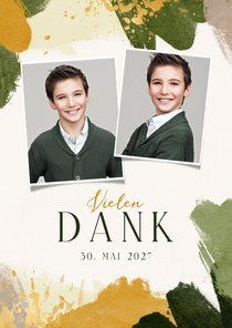 Dankeskarte zur Firmung Pinselstriche und Fotos