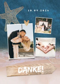 Dankeskarte zur Hochzeit Strandsommer