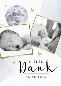 Dankeskarte zur Taufe mit Mond Fotocollage
