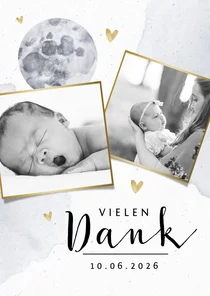Dankeskarte zur Taufe mit Mond Fotocollage