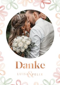 Danksagung Hochzeit Frühlingsblumen, Foto & Kupferdruck