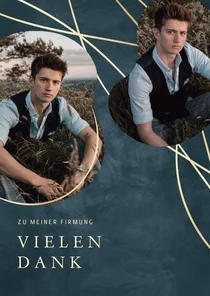 Danksagung zur Firmung Fotos & organische Formen blau