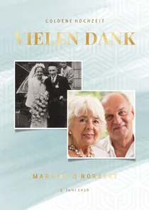 Danksagungskarte Goldene Hochzeit 2 Fotos