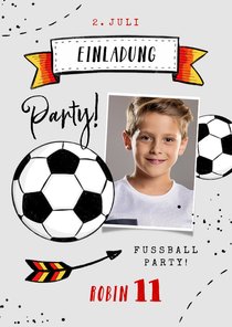 Einladung 11. Kindergeburtstag Fußball Deutschland