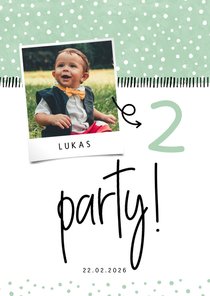 Einladung 2. Kindergeburtstag 'Party!' mit eigenem Foto