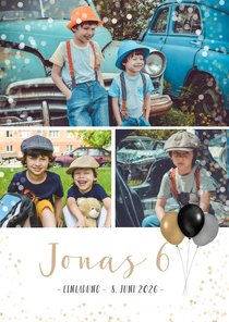 Einladung 6. Kindergeburtstag mit Fotocollage