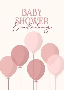 Einladung Babyshower rosa Luftballons