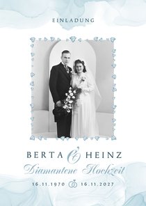 Einladung Diamantene Hochzeit mit Foto