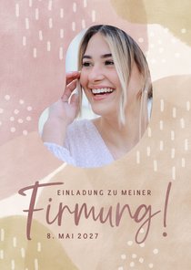 Einladung Firmung Mädchen Foto auf Aquarell