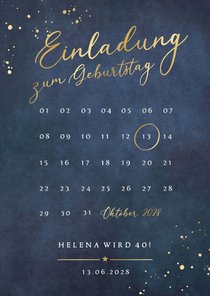 Einladung Geburtstagsfeier Kalender 