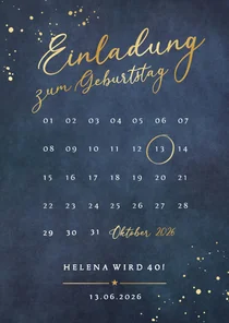 Einladung Geburtstagsfeier Kalender 