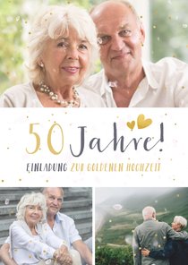 Einladung Goldene Hochzeit Fotocollage