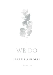 Einladung Hochzeit 'We do' Eukalyptus Silber