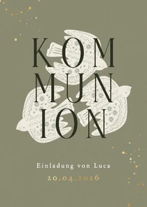 Einladung Kommunionsfeier drei Tauben