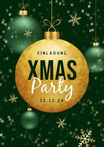 Einladung Personal Weihnachtsparty Goldkugel