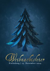 Einladung Weihnachtsfeier Blauer Weihnachtsbaum