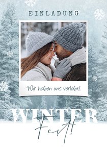 Einladung Winterfest Foto auf Winterlandschaft