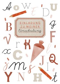 Einladung zu meiner Einschulung ABC in Rot