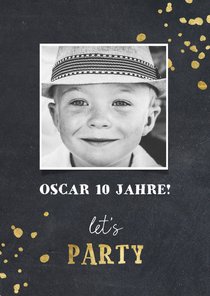 Einladung zum 10. Kindergeburtstag Kreide Let's Party