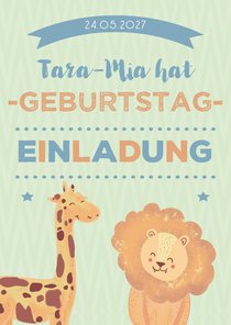 Einladung zum 10. Kindergeburtstag mit Zootieren