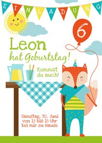 Einladung zum 6. Kindergeburtstag Summerboy