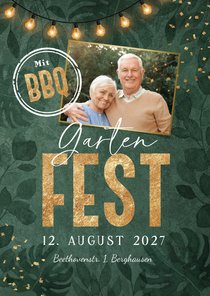 Einladung zum Gartenfest botanisch mit Foto