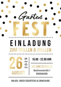 Einladung zum Gartenfest Konfetti