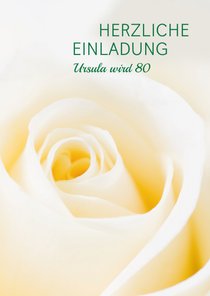 Einladung zum Geburtstag Klassische Rose crème