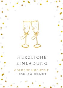 Einladung zum Hochzeitsjubiläum Gläser & Goldlook