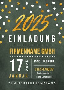 Einladung zum Neujahrsempfang 2025 Goldoptik