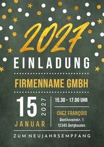 Einladung zum Neujahrsempfang 2027 Goldoptik