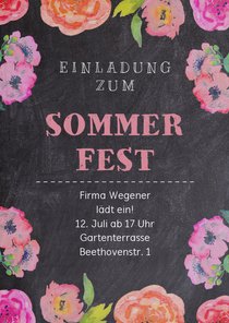 Einladung zum Sommerfest Sommergarten