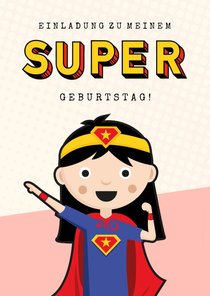 Einladung zum Superhelden-Geburtstag Mädchen