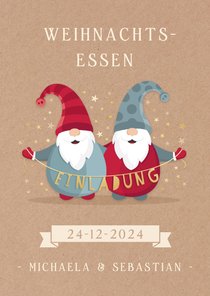 Einladung zum Weihnachtsessen lustige Wichtel