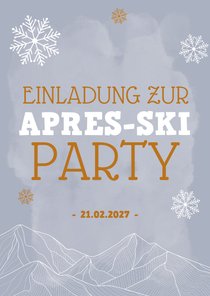 Einladung zur Après-Ski Party mit abstraktem Hintergrund