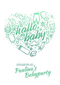 Einladung zur Babyparty "Hallo Baby" - Junge