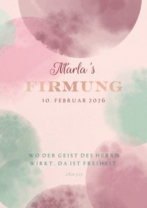 Einladung zur Firmung Punkte und Roségold