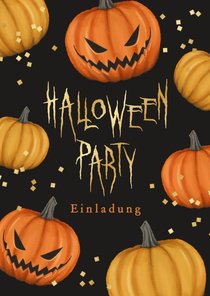 Einladung zur Grusel-Halloweenparty Kürbisse