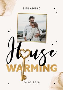 Einladung zur Housewarming Schlüssel & Foto