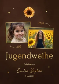 Einladung zur Jugendweihe Fotos & Sonnenblume
