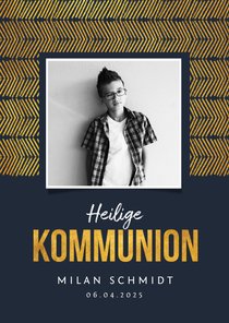 Einladung zur Kommunion Foto & Goldlook