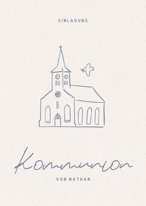 Einladung zur Kommunionsfeier Kirche & Taube