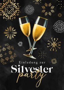 Einladung zur Silvesterparty Feuerwerk